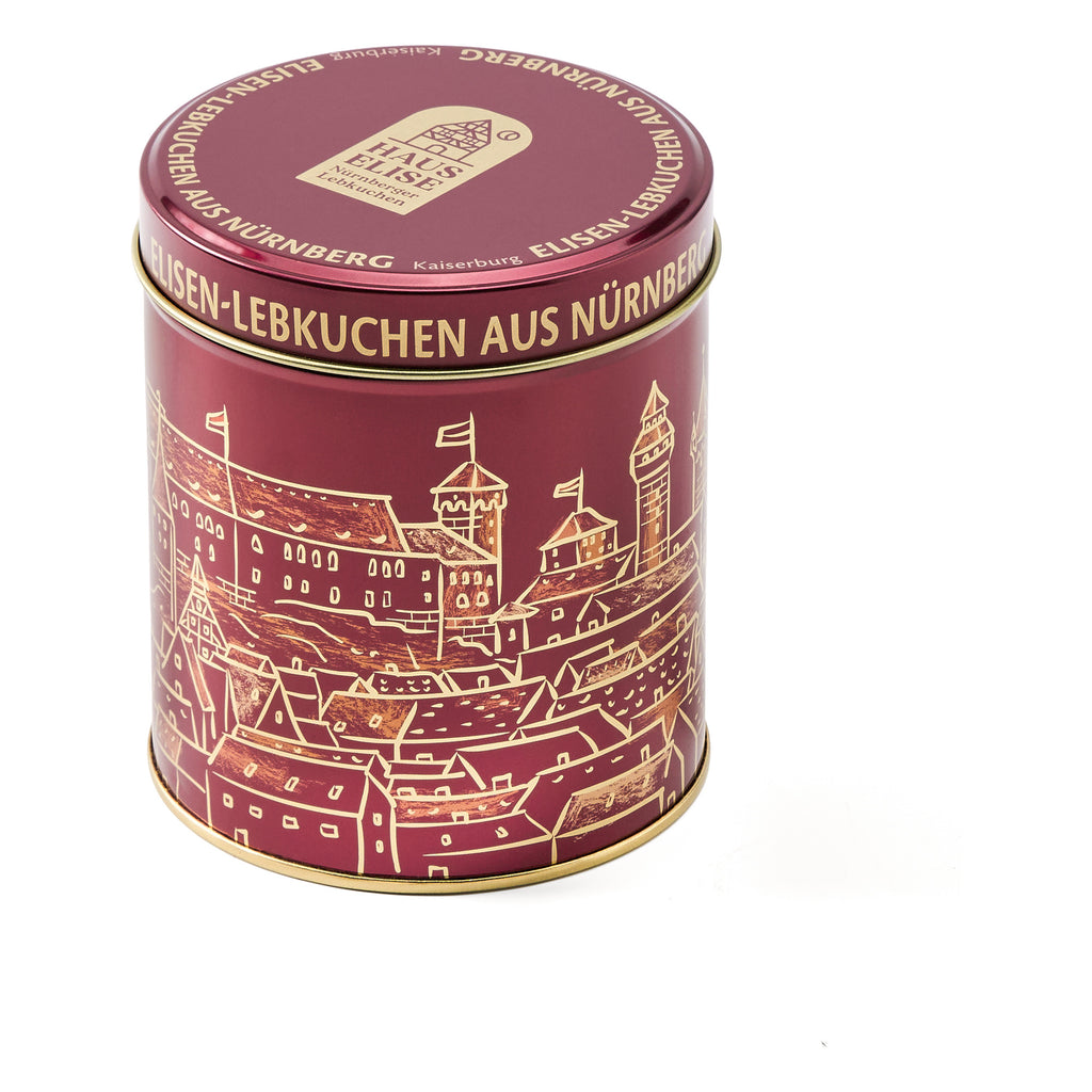 HAUS ELISE Dose Kaiserburg Violett mit fünf Elisen-Lebkuchen