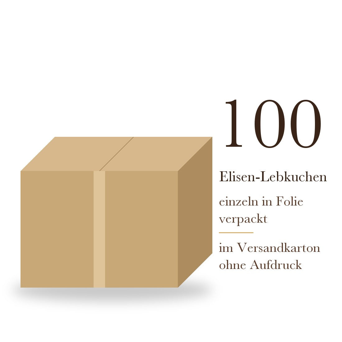 HAUS ELISE Versandkarton mit 100 Elisen-Lebkuchen, einzeln in Folie verpackt