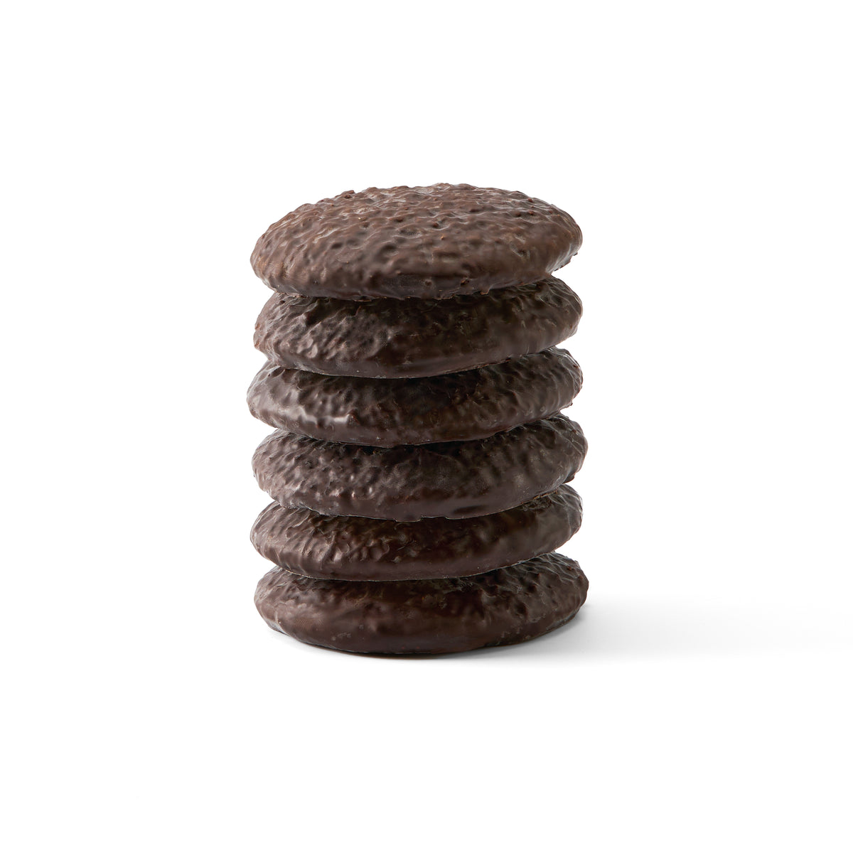 Gestapelte Nürnberger Elisen-Lebkuchen mit belgischer Zartbitterschokolade
